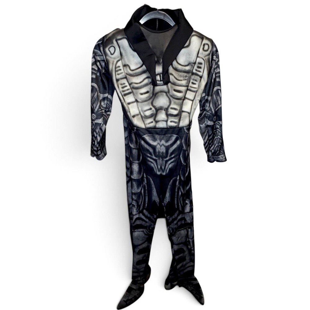 Superman General Zod Costume Kids Size 8/10 Black Grey Good Man of Steel Deluxe